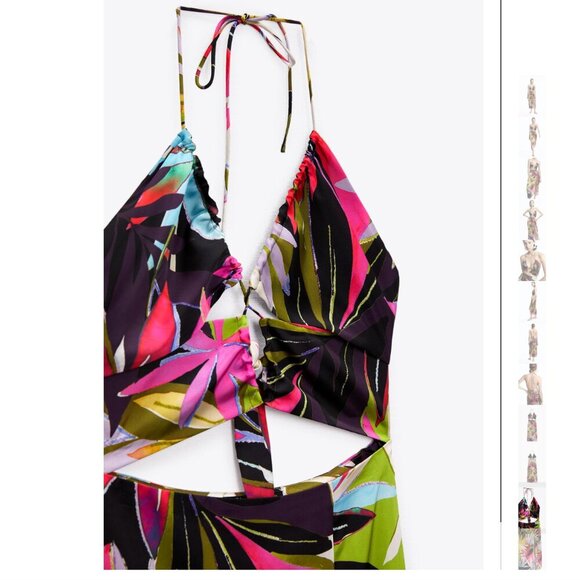 TROPICAL PRINT CUT OUT DRESS Size M NEW WITH TAG! - Picture 12 of 12